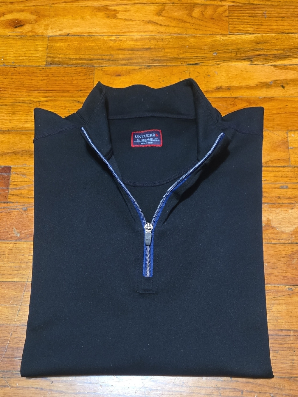UNTUCKit Men's XXL Black Mazzano Quarter Zip Performance Pullover Stretch Top